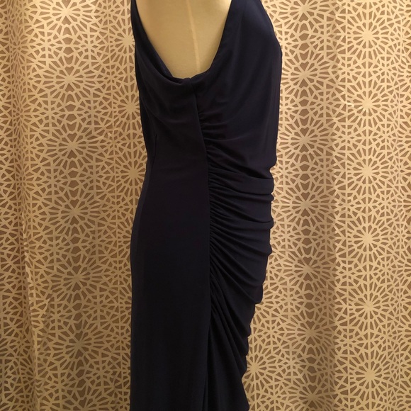 NWT Laundry by Shelli Segal Long Beaded Blue Dress - Picture 6 of 15